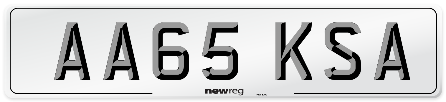 AA65 KSA Number Plate from New Reg